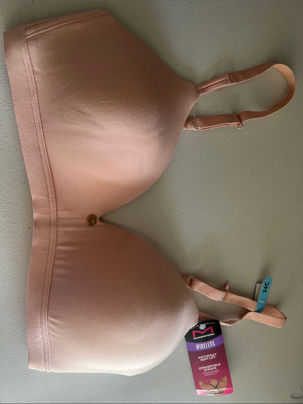Maidenform wireless pink bra size 34C